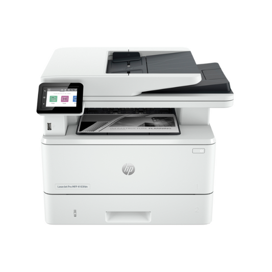 HP LaserJet Pro MFP 4103fdn Printer, Flatbed, ADF Scanner, Fax, 1 Year Warranty | 2Z628A