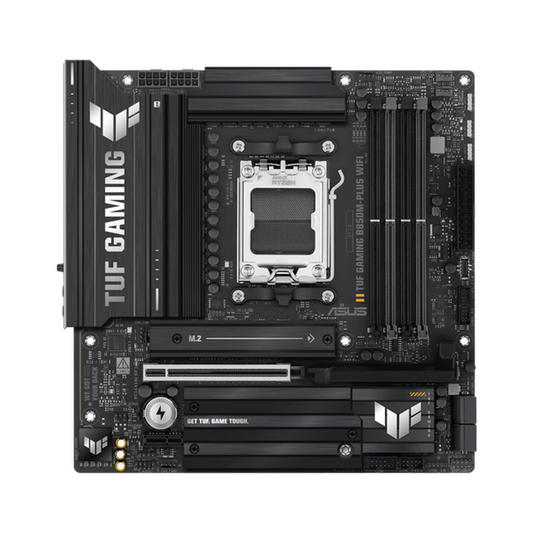 Asus TUF GAMING B850M-PLUS WiFi Motherboard, AM5 Socket, micro-ATX Form Factor, DDR5 Ram, PCIe 5.0 With SafeSlot Core+, Wi-Fi 6E, Bluetooth v5.3, HDMI, DisplayPort, Realtek 2.5Gb Ethernet With TUF LANGuard, Aura Sync, 1 Year Warranty | 90MB1IY0-M0EAY0
