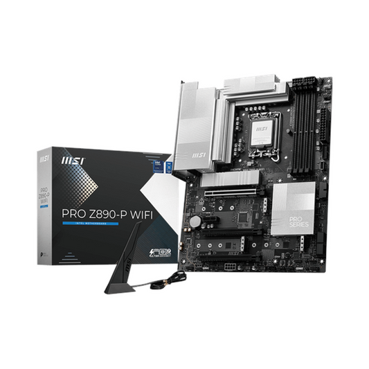 Msi Pro Z890-P WiFi Motherboard, LGA 1851 Socket, ATX Form Factor, DDR5 Ram, PCIe 5.0 With EZ PCIe Clip II, Intel Wi-Fi 7, Bluetooth 5.4, Thunderbolt4 Port, HDMI, Display Port, USB 20Gbps, Realtek 8126 5Gbps LAN, EZ M.2 Shield Frozr II, 1 Year Warranty | 911-7E34-001