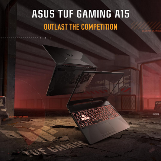 ASUS TUF Gaming A15 AMD Ryzen 7 7435HS Mobile Processor, 16GB RAM, 512GB SSD, 4GB NVIDIA RTX 3050, 15.6" FHD Display, 144Hz, Windows 11 Home, English & Arabic Keyboard, Graphite Black, 1 Year Warranty | FA506NCR-HN044W