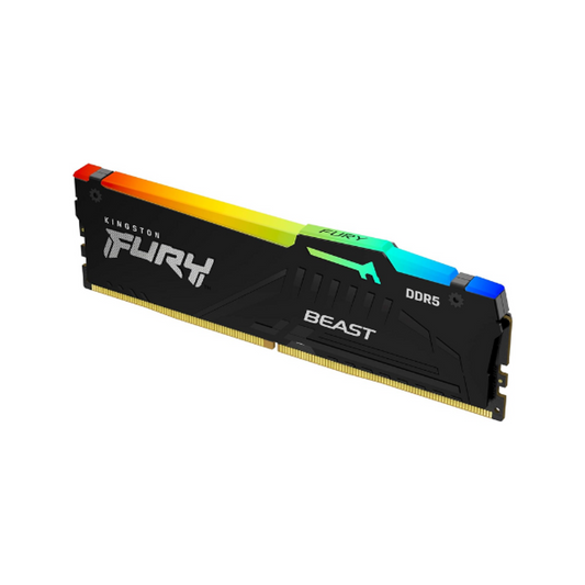 Kingston Fury Beast RGB Memory Kit, 16GB (1x16GB), DDR5 DRAM, 6800 MT/s, CL-34, 1 Year Warranty | KF568C34BBA/16