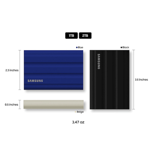 SSD 1TB SAMSUNG PORTABLE BLACK-T7 SHIELD | MU-PE1T0S/WW