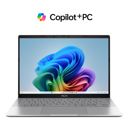 ASUS Vivobook S14 Snapdragon X X126-100 Processor, 16GB RAM, 1TB SSD, 14" 2.5K WQXGA Display, Windows 11 Home, English & Arabic Keyboard, Matte Gray, 1 Year Warranty | S3407QA-KP014W