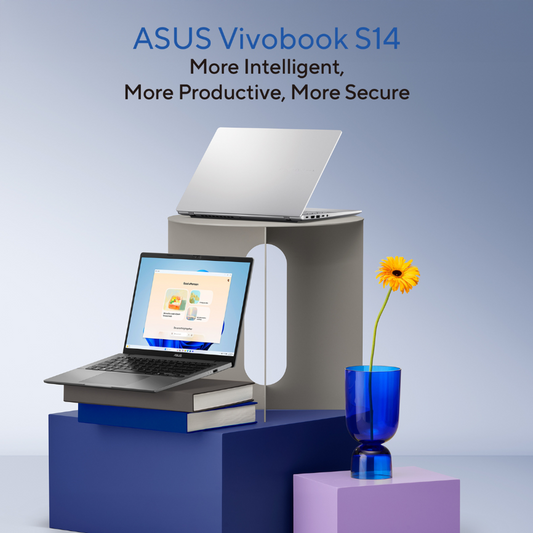 ASUS Vivobook S14 Intel Core i5-13420H Processor, 16GB RAM, 512GB SSD, 14" WUXGA Display, Windows 11 Home, English & Arabic Keyboard, Cool Silver, 1 Year Warranty | S3407VA-LY031W
