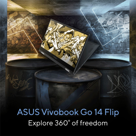 ASUS Vivobook Go 14 Intel Celeron N4500 Processor, 4GB RAM, 128GB SSD, 14" Touch Display, Windows 11 Home, Office 365, 1 Year Warranty | TP1400KA-EC075WS