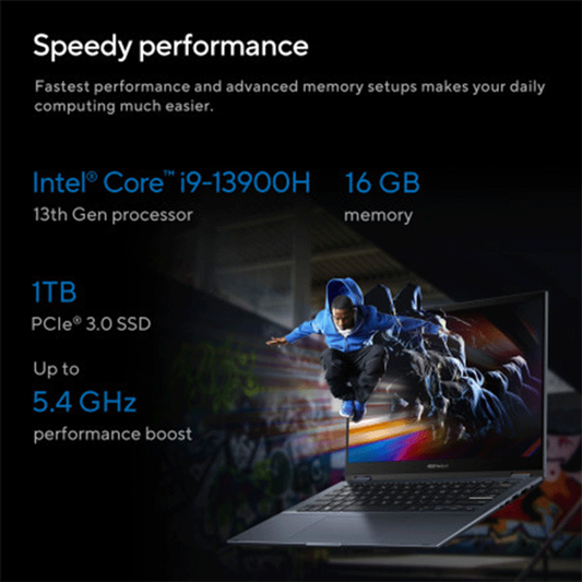 ASUS Vivobook S 14 Flip Intel Core i9-13900H Processor, 16GB RAM, 1TB SSD, 14" WUXGA Touch Display, Windows 11 Home, 1 Year Warranty | TP3402VA-LZ144W