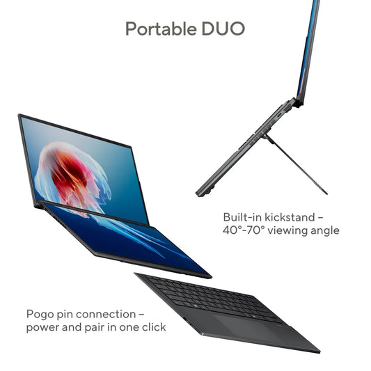 ASUS Zenbook Duo Intel Core Ultra 9 Processor, 32GB RAM, 2TB PCIE G4 SSD, 14" OLED Display, Intel Arc Graphics, WINDOW 11 HOME, GRAY, 2 YEARS WARRANTY | UX8406CA-PZ005W