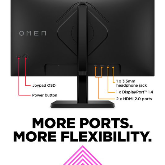 HP OMEN 23.8" FHD(1920 x 1080) Monitor, 165Hz, 1ms, Anti-glare, HDMI, Height/Tilt/Pivot, Adjustable, 1 Year warranty | 780D9AS