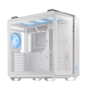 Asus TUF Gaming GT502 PLUS ATX PC Case, Dual Chamber Chassis with Panoramic View, Tempered Glass Left & Front Panels, 400mm GPU Support, 1 x 120 mm Fan, USB 3.2 Gen 2, White, 1 Year Warranty | 90DC0093-B19000