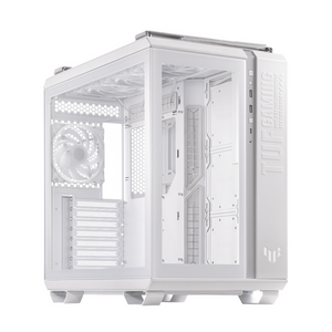 Asus TUF Gaming GT502 PLUS ATX PC Case, Dual Chamber Chassis with Panoramic View, Tempered Glass Left & Front Panels, 400mm GPU Support, 1 x 120 mm Fan, USB 3.2 Gen 2, White, 1 Year Warranty | 90DC0093-B19000