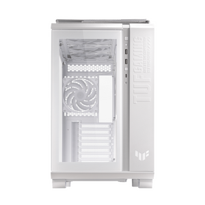 Asus TUF Gaming GT502 PLUS ATX PC Case, Dual Chamber Chassis with Panoramic View, Tempered Glass Left & Front Panels, 400mm GPU Support, 1 x 120 mm Fan, USB 3.2 Gen 2, White, 1 Year Warranty | 90DC0093-B19000