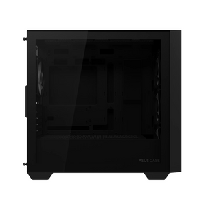 Asus A21 PLUS mATX PC Case, Tempered Glass Panel, 380mm GPU Support, 4 x 120 mm ARGB Fans, USB 3.2 Gen 1, Ample Cable Management, Black, 1 Year Warranty | 90DC00H0-B19010