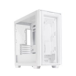 Asus A21 mATX PC Case, Tempered Glass Panel, 380mm GPU Support, USB 3.2 Gen 1, Ample Cable Management, White, 1 Year Warranty | 90DC00H3-B09010