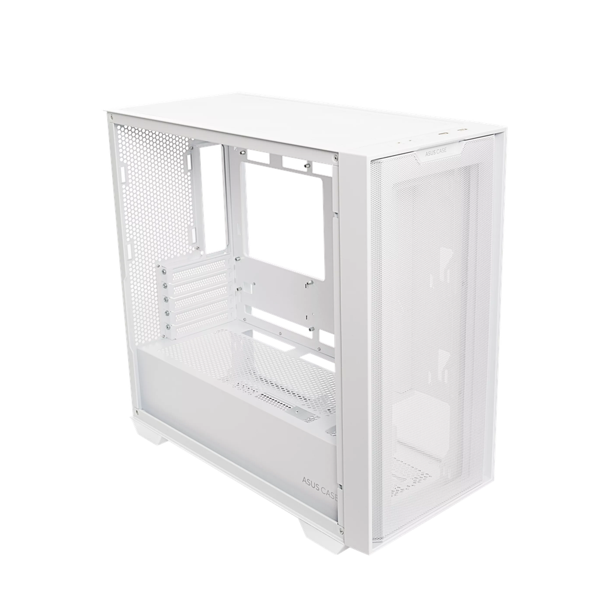 Asus A21 mATX PC Case, Tempered Glass Panel, 380mm GPU Support, USB 3.2 Gen 1, Ample Cable Management, White, 1 Year Warranty | 90DC00H3-B09010