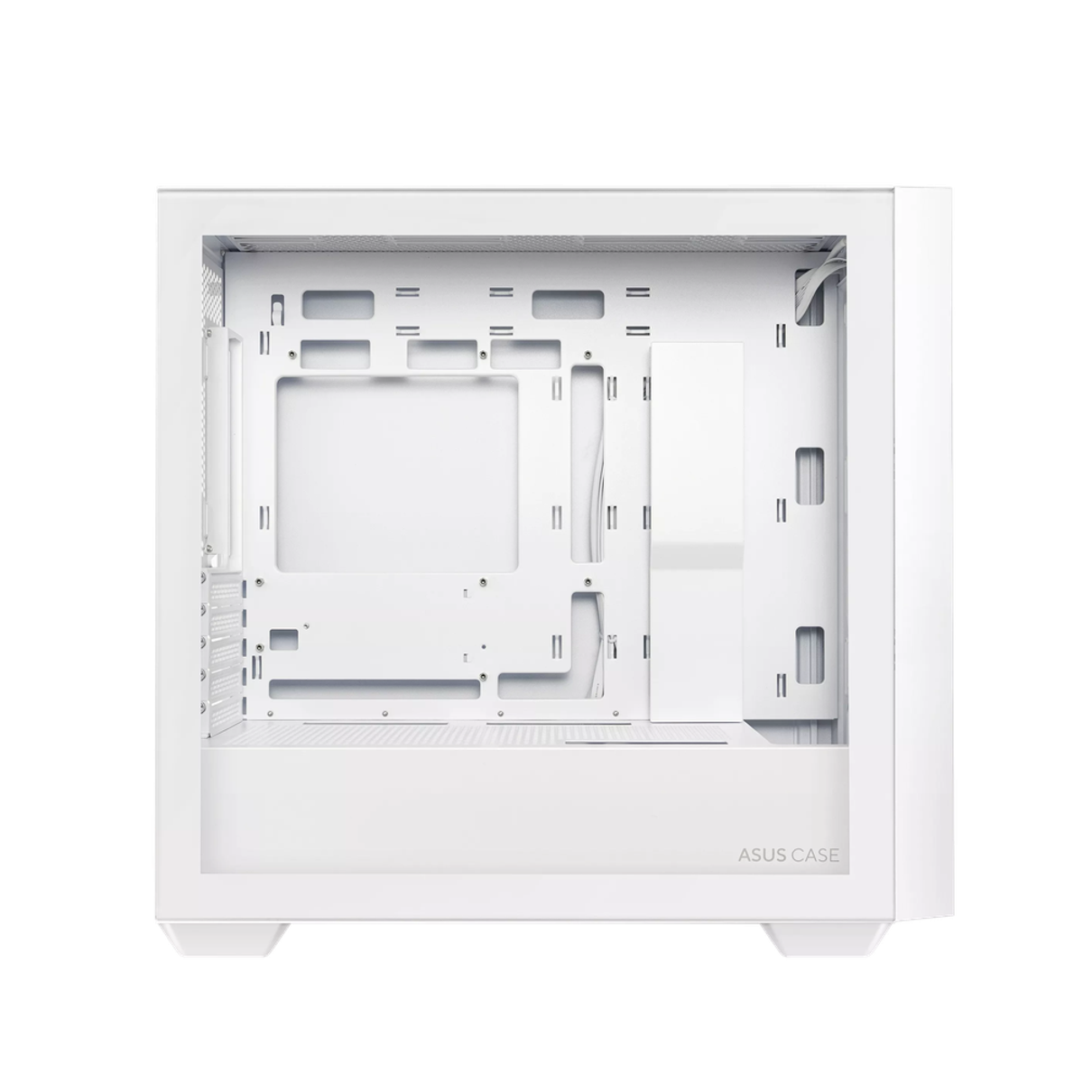Asus A21 mATX PC Case, Tempered Glass Panel, 380mm GPU Support, USB 3.2 Gen 1, Ample Cable Management, White, 1 Year Warranty | 90DC00H3-B09010