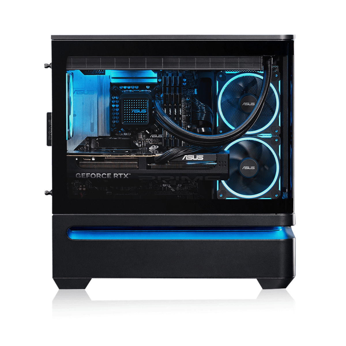 Asus Prime AP202 ARGB mATX PC Case, Curved Tempered Glass Panel, Innovative Slot Vent, Integrated ARGB light band, 1 x 120 mm ARGB Fan, 420mm GPU Support, USB 3.2 Gen 2, Black, 1 Year Warranty | 90DC00P0-B19000
