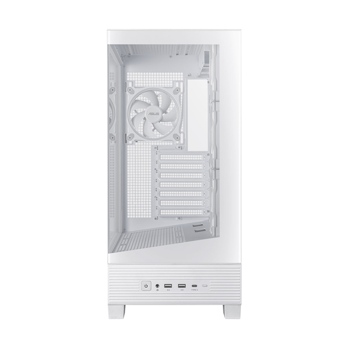 Asus A31 PLUS Mid Tower-ATX PC Case, Tempered Glass Side & Front Panel, 380mm GPU Support, 4 x 120 mm ARGB Fans, USB 3.2 Gen 2, Ample Cable Management, White, 1 Year Warranty | 90DC00R3-B19000