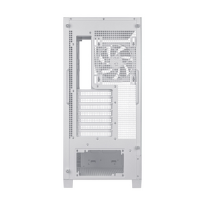 Asus A31 PLUS Mid Tower-ATX PC Case, Tempered Glass Side & Front Panel, 380mm GPU Support, 4 x 120 mm ARGB Fans, USB 3.2 Gen 2, Ample Cable Management, White, 1 Year Warranty | 90DC00R3-B19000