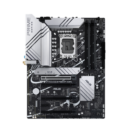 Asus PRIME Z790-P WiFi Motherboard, LGA 1700 Socket, ATX Form Factor, DDR5 Ram, PCIe 5.0 With SafeSlot Core+, Wi-Fi 6, Bluetooth v5.2, USB 20Gbps, HDMI, DisplayPort, Realtek 2.5Gb Ethernet With Asus LANGuard, Aura Sync, 1 Year Warranty | 90MB1CJ0-M1EAYO