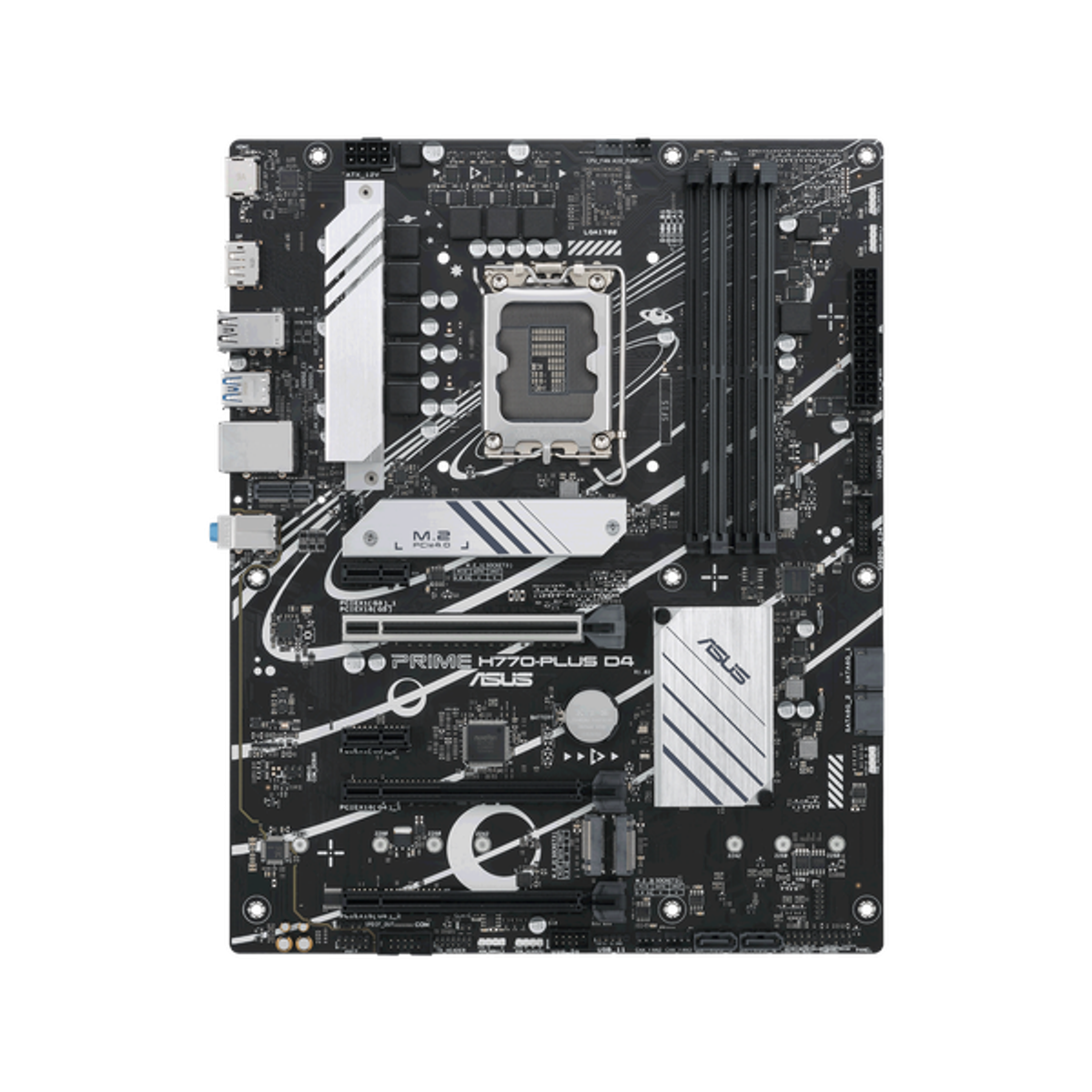 Asus PRIME H770-PLUS D4 Motherboard, LGA 1700 Socket, ATX Form Factor, DDR4 Ram, PCIe 5.0 With SafeSlot Core+, USB 10Gbps, HDMI, DisplayPort, Realtek 2.5Gb Ethernet With Asus LANGuard, Aura Sync, 1 Year Warranty | 90MB1CU0-M0NA00