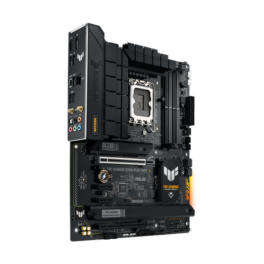 Asus TUF GAMING B760-PLUS WiFi Motherboard, LGA 1700 Socket, ATX Form Factor, DDR5 Ram, PCIe 5.0 With SafeSlot Core+, Wi-Fi 6, Bluetooth v5.2, HDMI, DisplayPort, Realtek 2.5Gb Ethernet With TUF LANGuard, Aura Sync, 1 Year Warranty | 90MB1ER0-M0EAY0