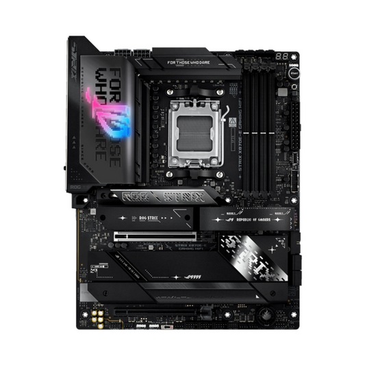 Asus ROG STRIX X870E-E GAMING WiFi Motherboard, AM5 Socket, ATX Form Factor, DDR5 Ram, PCIe 5.0 With SafeSlot Core+, Wi-Fi 7, Bluetooth v5.4, HDMI, DisplayPort, Intel 2.5Gb Ethernet With Asus LANGuard, Aura Sync, 1 Year Warranty | 90MB1IB0-M0EAY0