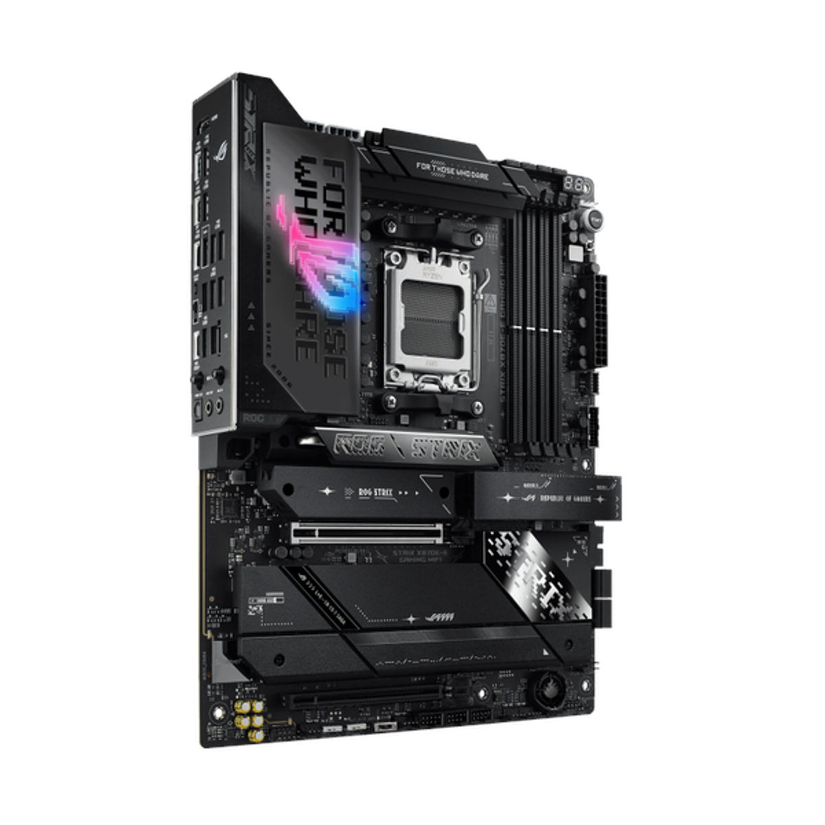 Asus ROG STRIX X870E-E GAMING WiFi Motherboard, AM5 Socket, ATX Form Factor, DDR5 Ram, PCIe 5.0 With SafeSlot Core+, Wi-Fi 7, Bluetooth v5.4, HDMI, DisplayPort, Intel 2.5Gb Ethernet With Asus LANGuard, Aura Sync, 1 Year Warranty | 90MB1IB0-M0EAY0
