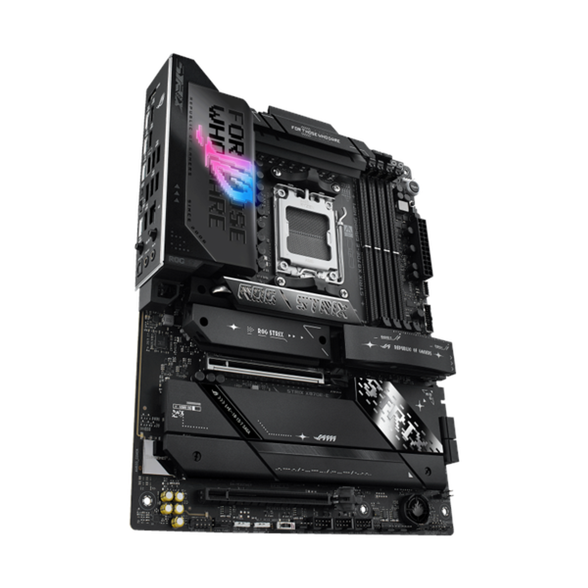 Asus ROG STRIX X870E-E GAMING WiFi Motherboard, AM5 Socket, ATX Form Factor, DDR5 Ram, PCIe 5.0 With SafeSlot Core+, Wi-Fi 7, Bluetooth v5.4, HDMI, DisplayPort, Intel 2.5Gb Ethernet With Asus LANGuard, Aura Sync, 1 Year Warranty | 90MB1IB0-M0EAY0