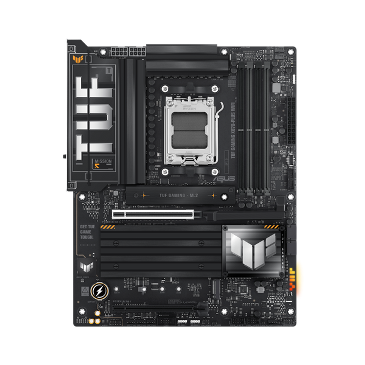 Asus TUF GAMING X870-PLUS WiFi Motherboard, AM5 Socket, ATX Form Factor, DDR5 Ram, PCIe 5.0 With SafeSlot Core+, Wi-Fi 7, Bluetooth v5.4, HDMI, Thunderbolt 4, Realtek 2.5Gb Ethernet With TUF LANGuard, Aura Sync, 1 Year Warranty | 90MB1IU0-M0EAY0