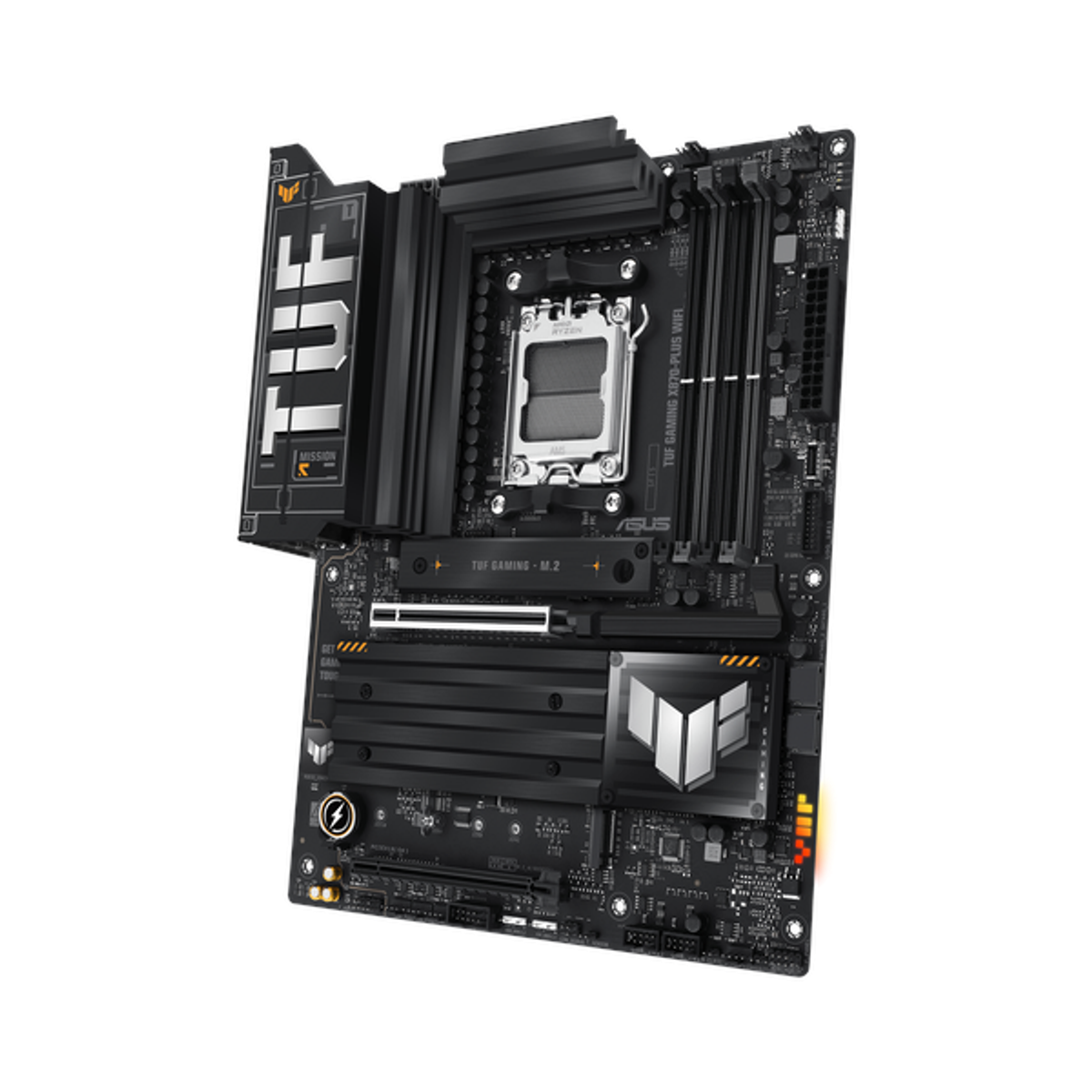 Asus TUF GAMING X870-PLUS WiFi Motherboard, AM5 Socket, ATX Form Factor, DDR5 Ram, PCIe 5.0 With SafeSlot Core+, Wi-Fi 7, Bluetooth v5.4, HDMI, Thunderbolt 4, Realtek 2.5Gb Ethernet With TUF LANGuard, Aura Sync, 1 Year Warranty | 90MB1IU0-M0EAY0