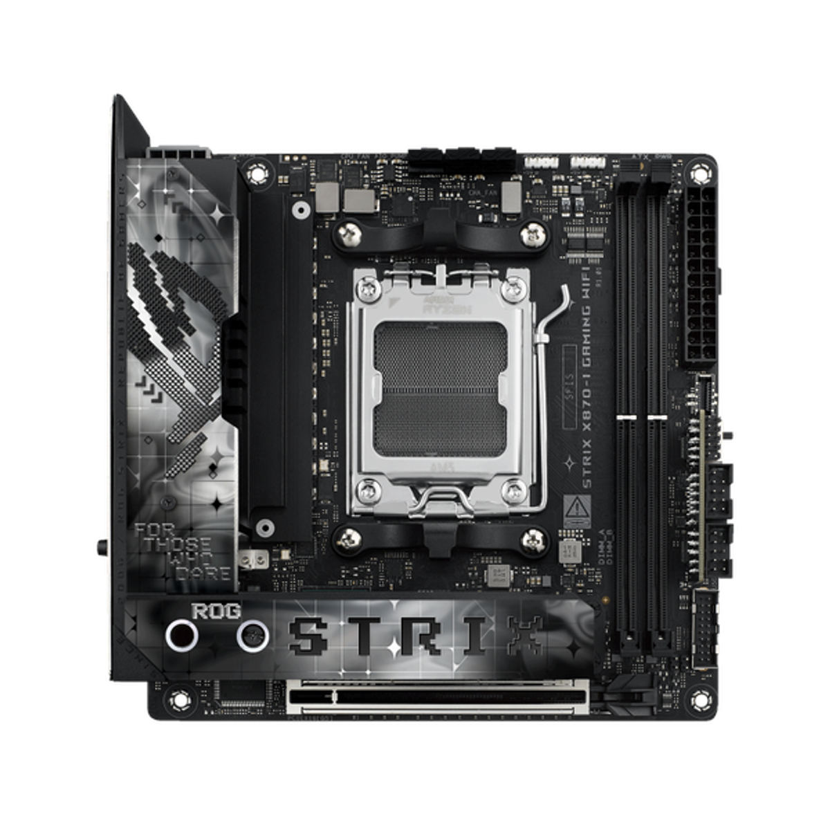 Asus ROG STRIX X870-I GAMING WiFi Motherboard, AM5 Socket, Mini-ITX Form Factor, DDR5 Ram, PCIe 5.0 With SafeSlot Core+, Wi-Fi 7, Bluetooth v5.4, Thunderbolt 4, HDMI, Intel 2.5Gb Ethernet With Asus LANGuard, ROG STRIX HIVE II, Aura Sync, 1 Year Warranty | 90MB1IW0-M0EAY0