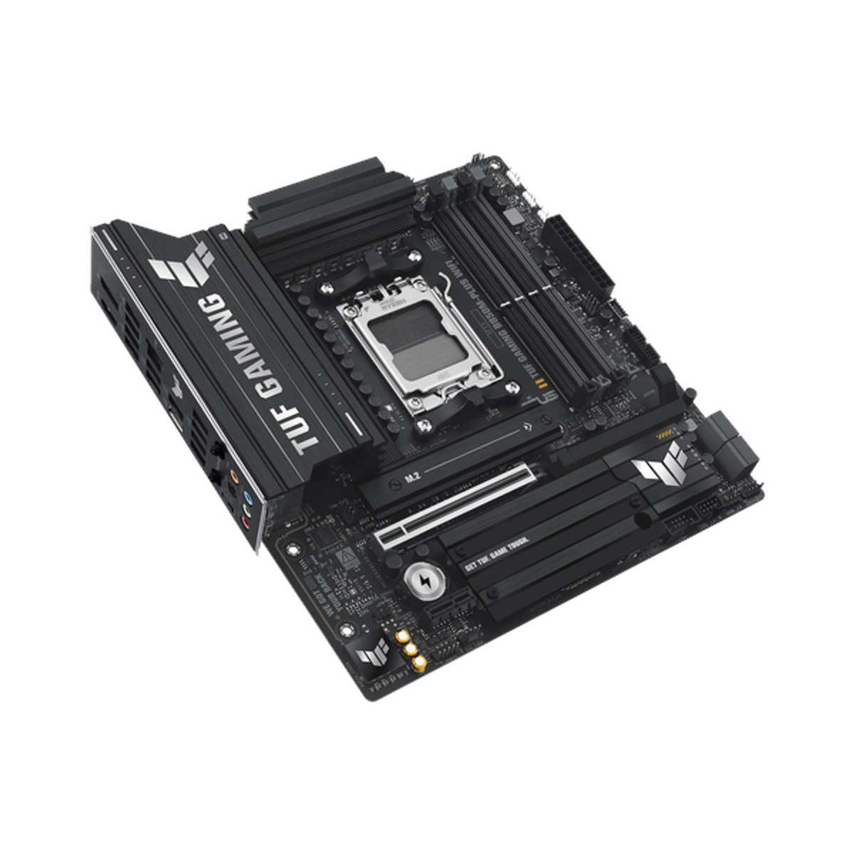 Asus TUF GAMING B850M-PLUS WiFi Motherboard, AM5 Socket, micro-ATX Form Factor, DDR5 Ram, PCIe 5.0 With SafeSlot Core+, Wi-Fi 6E, Bluetooth v5.3, HDMI, DisplayPort, Realtek 2.5Gb Ethernet With TUF LANGuard, Aura Sync, 1 Year Warranty | 90MB1IY0-M0EAY0