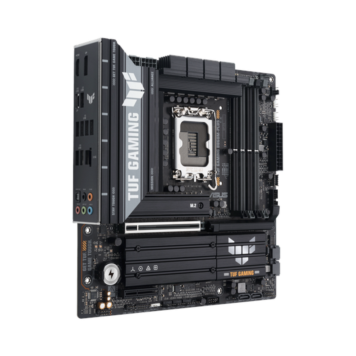 Asus TUF GAMING B860M-PLUS Motherboard, LGA 1851 Socket, micro-ATX Form Factor, DDR5 Ram, PCIe 5.0 With SafeSlot Core+, HDMI, DisplayPort, Thunderbolt 4, Realtek 2.5Gb Ethernet With TUF LANGuard, Aura Sync, 1 Year Warranty | 90MB1JW0-M0EAY0