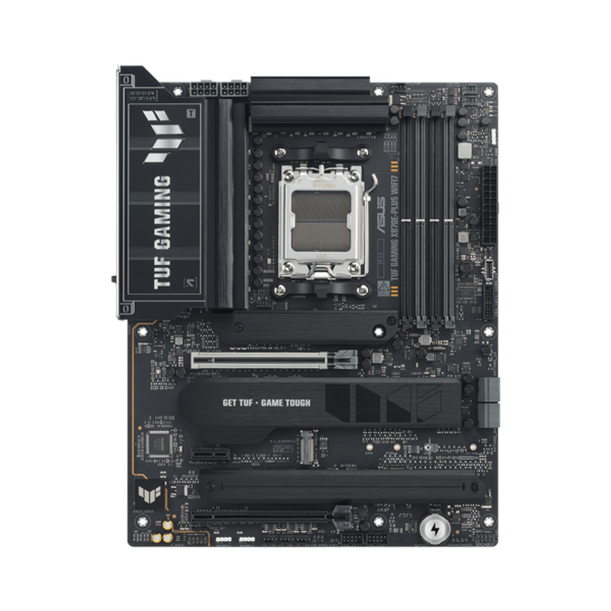 Asus TUF GAMING X870E-PLUS WiFi Motherboard, AM5 Socket, ATX Form Factor, DDR5 Ram, PCIe 5.0 With SafeSlot Core+, Wi-Fi 7, Bluetooth v5.4, HDMI, Thunderbolt 4, Realtek 2.5Gb Ethernet With TUF LANGuard, Aura Sync, 1 Year Warranty | 90MB1M70-M0EAY0