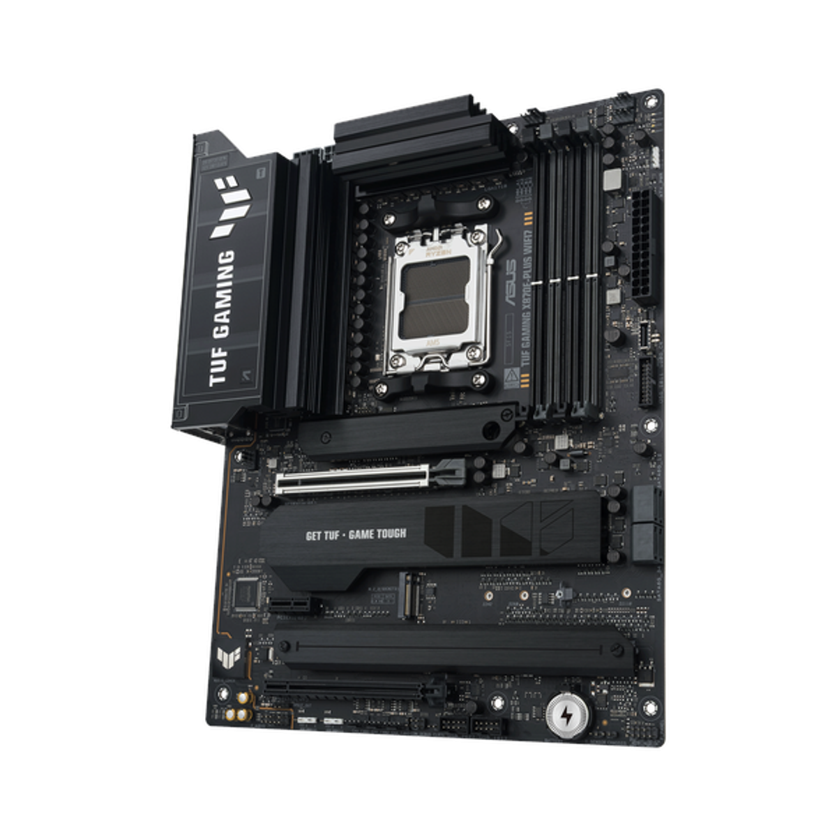 Asus TUF GAMING X870E-PLUS WiFi Motherboard, AM5 Socket, ATX Form Factor, DDR5 Ram, PCIe 5.0 With SafeSlot Core+, Wi-Fi 7, Bluetooth v5.4, HDMI, Thunderbolt 4, Realtek 2.5Gb Ethernet With TUF LANGuard, Aura Sync, 1 Year Warranty | 90MB1M70-M0EAY0