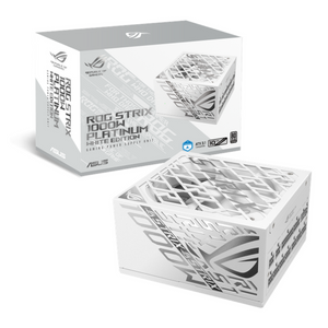 Asus ROG Strix 80 Plus Platinum Power Supply, 1000W, Fully Modular, ATX, PCIe 5.1 Ready, 0dB Technology, White, 1 Year Warranty | 90YE00W4-B0NA00