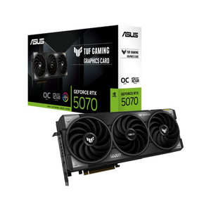 Asus TUF Gaming GeForce RTX 5070 OC Edition ARGB Graphics Card, GDDR7 12GB 512-bit Memory, HDMI 2.1b & DP 2.1b Outputs, PCI Express 5.0, 2685 MHz Core Clock, 28 Gbps Memory Clock, 1 Year Warranty | 90YV0LZ0-M0NA00