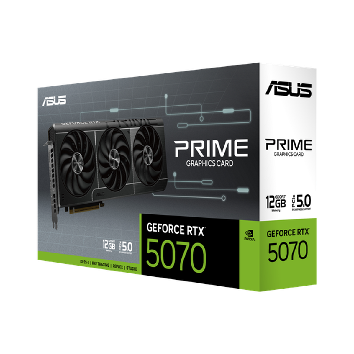 Asus PRIME GeForce RTX 5070 Graphics Card, GDDR7 12GB 192-bit Memory, HDMI 2.1b & DP 2.1b Outputs, PCI Express 5.0, 2542 MHz Core Clock, 28 Gbps Memory Clock, SFF Compatible, 1 Year Warranty | 90YV0M11-M0NA00