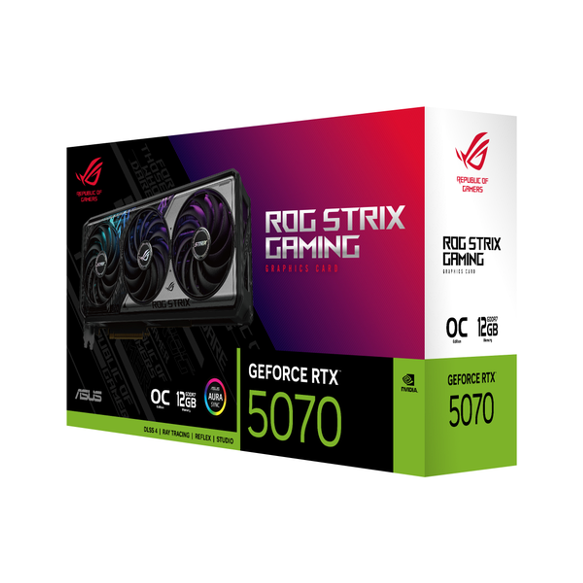Asus ROG STRIX ARGB GeForce RTX 5070 OC Gaming Graphics Card, GDDR7 12GB 192-bit Memory, HDMI 2.1b & DP 2.1b Outputs, PCI Express 5.0, 2685 MHz Core Clock, 28 Gbps Memory Clock, 1 Year Warranty | 90YV0M80-M0NA00