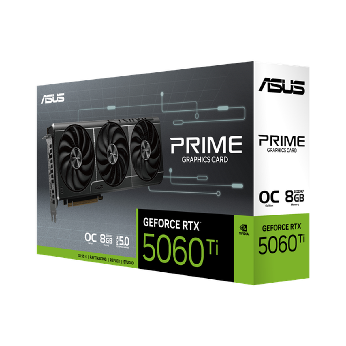 Asus PRIME GeForce RTX 5060 Ti OC Edition Graphics Card, GDDR7 8GB 128-bit Memory, HDMI 2.1b & DP 2.1b Outputs, PCI Express 5.0, 2647 MHz Core Clock, 28 Gbps Memory Clock, 1 Year Warranty | 90YV0MP0-M0NA00