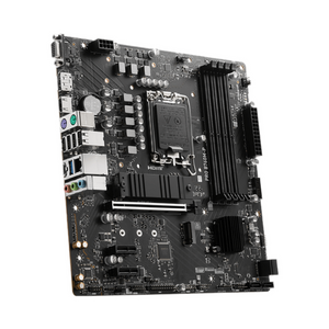 Msi PRO B760M-P Motherboard, LGA 1700 Socket, mATX Form Factor, DDR5 Ram, PCIe 4.0, USB 10Gbps, HDMI 1.4, VGA, Realtek RTL8111H Gigabit LAN, PCI-E Steel Armor, 1 Year Warranty | 911-7E02-026