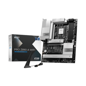 Msi PRO Z890-A WiFi Motherboard, LGA 1851 Socket, ATX Form Factor, DDR5 Ram, PCIe 5.0, Intel Wi-Fi 6E, Bluetooth 5.3, USB 40Gbps, HDMI 2.1, Thunderbolt4 (Type-C), Realtek 8126 5G LAN, EZ M.2 Shield Frozr II, 1 Year Warranty | 911-7E32-004