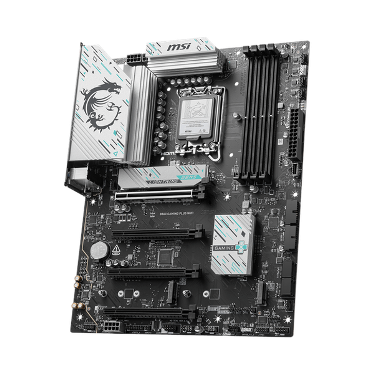 Msi B860 Gaming Plus WiFi Motherboard, LGA 1851 Socket, ATX Form Factor, DDR5 Ram, PCIe 5.0, Intel Killer BE1750x Wi-Fi 7 & Bluetooth 5.4, Thunderbolt4 Port, USB 10Gbps, Intel Killer E5000 5Gbps LAN, EZ M.2 Shield Frozr II, 1 Year Warranty | 911-7E41-003