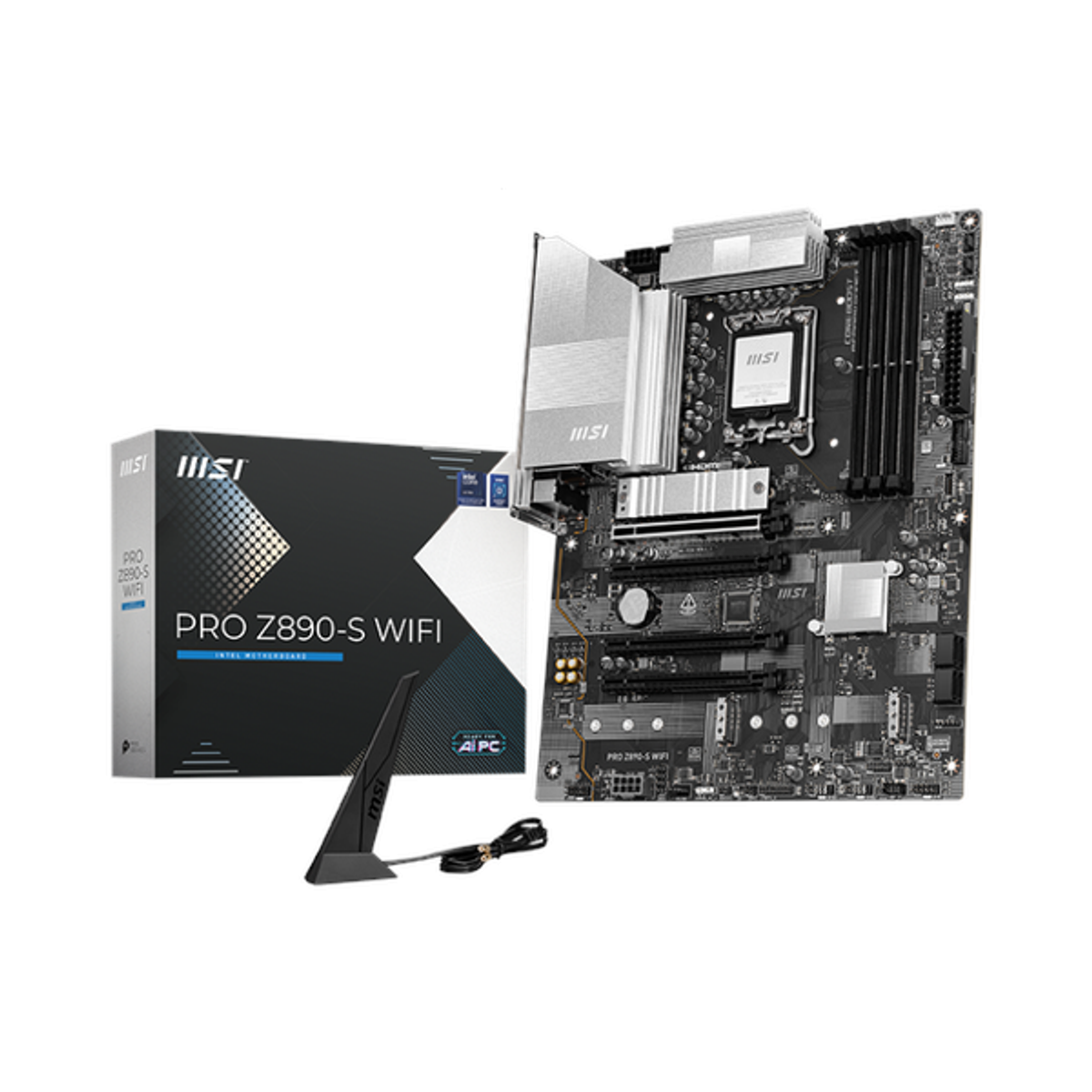 Msi PRO Z890-S WiFi Motherboard, LGA 1851 Socket, ATX Form Factor, DDR5 Ram, PCIe 5.0, Intel Wi-Fi 7, Bluetooth 5.4, USB 40Gbps, HDMI 2.1, DisplayPort 1.4, Thunderbolt4 (Type-C), Realtek RTL8125D 2.5G LAN, EZ M.2 Shield Frozr, 1 Year Warranty | 911-7E54-001