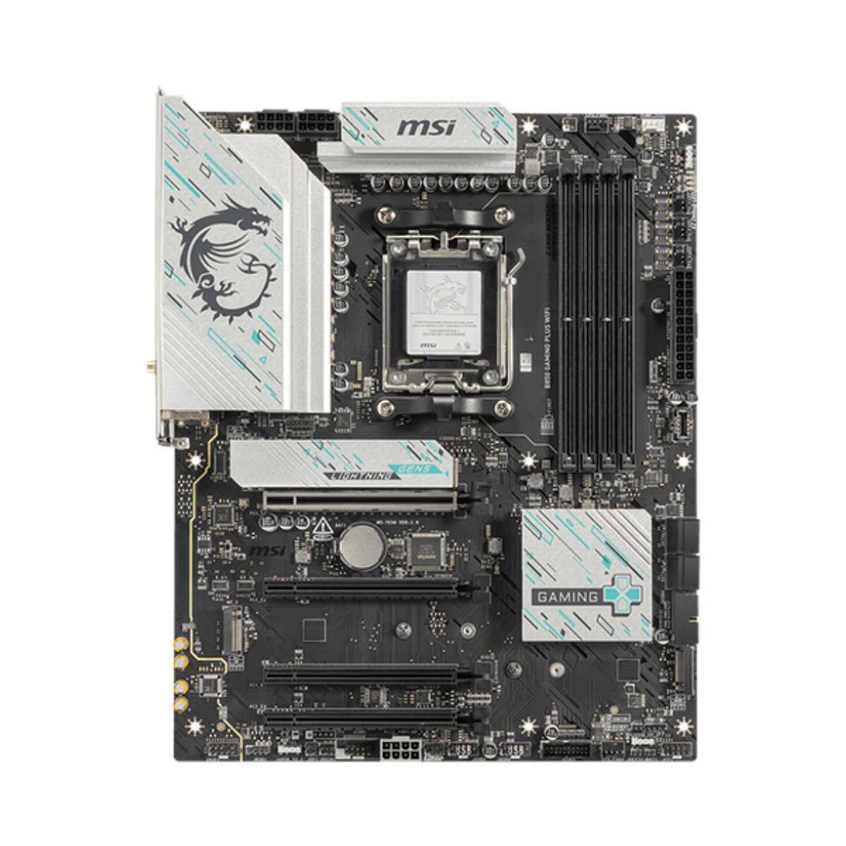 Msi B850 Gaming Plus WiFi Motherboard, AM5 Socket, ATX Form Factor, DDR5 Ram, PCIe 5.0, Wi-Fi 7 With EZ Antena, Bluetooth 5.4, USB 10Gbps, 5G LAN, EZ M.2 Shield Frozr II, 1 Year Warranty | 911-7E56-001-007