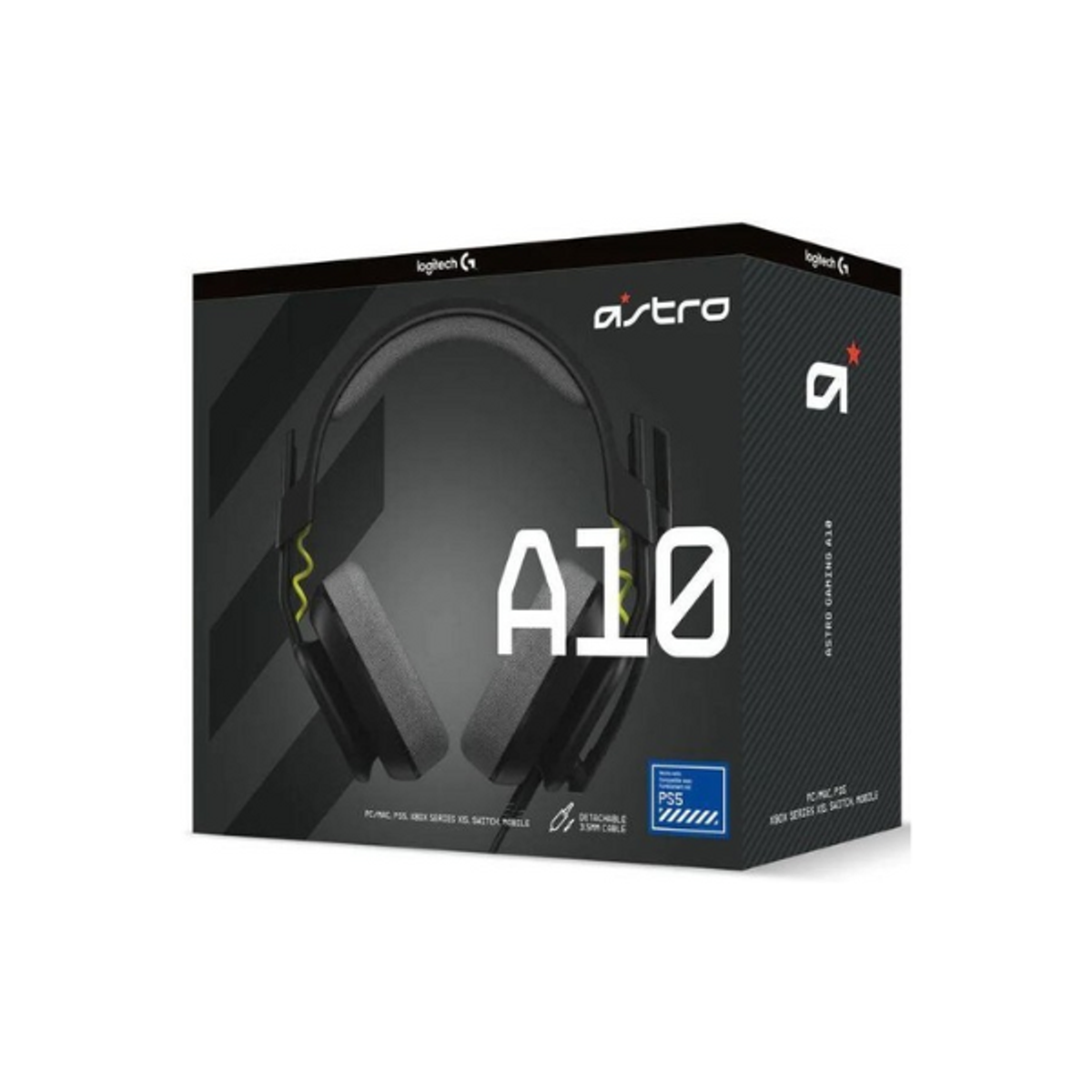 Logitech Astro A10 Gen 2 Over-Ear Wired Gaming Headset, Black, 1 Year Warranty | 939-002057
