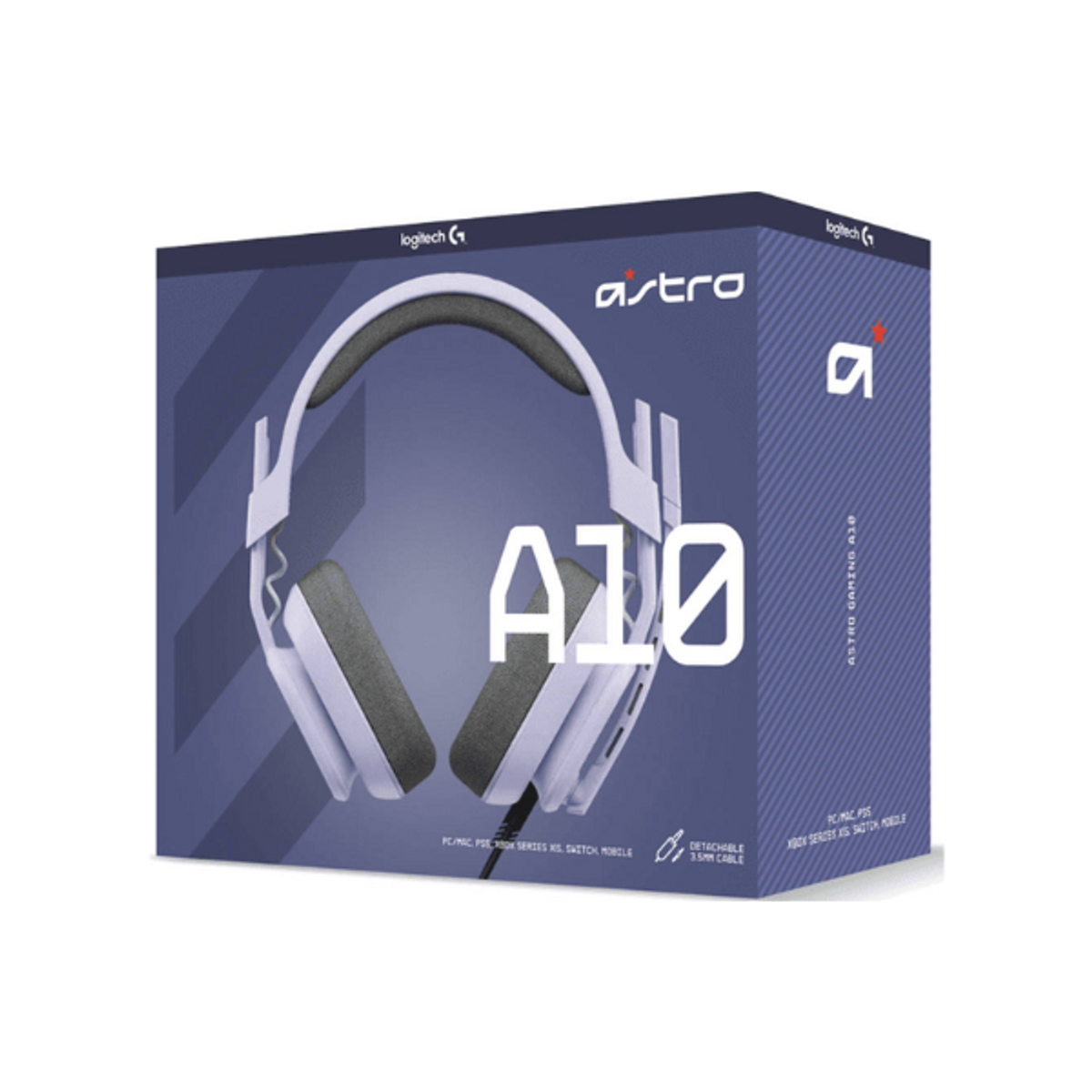 Logitech Astro A10 Gen 2 Over-Ear Wired Gaming Headset, Lilac, 1 Year Warranty | 939-002078