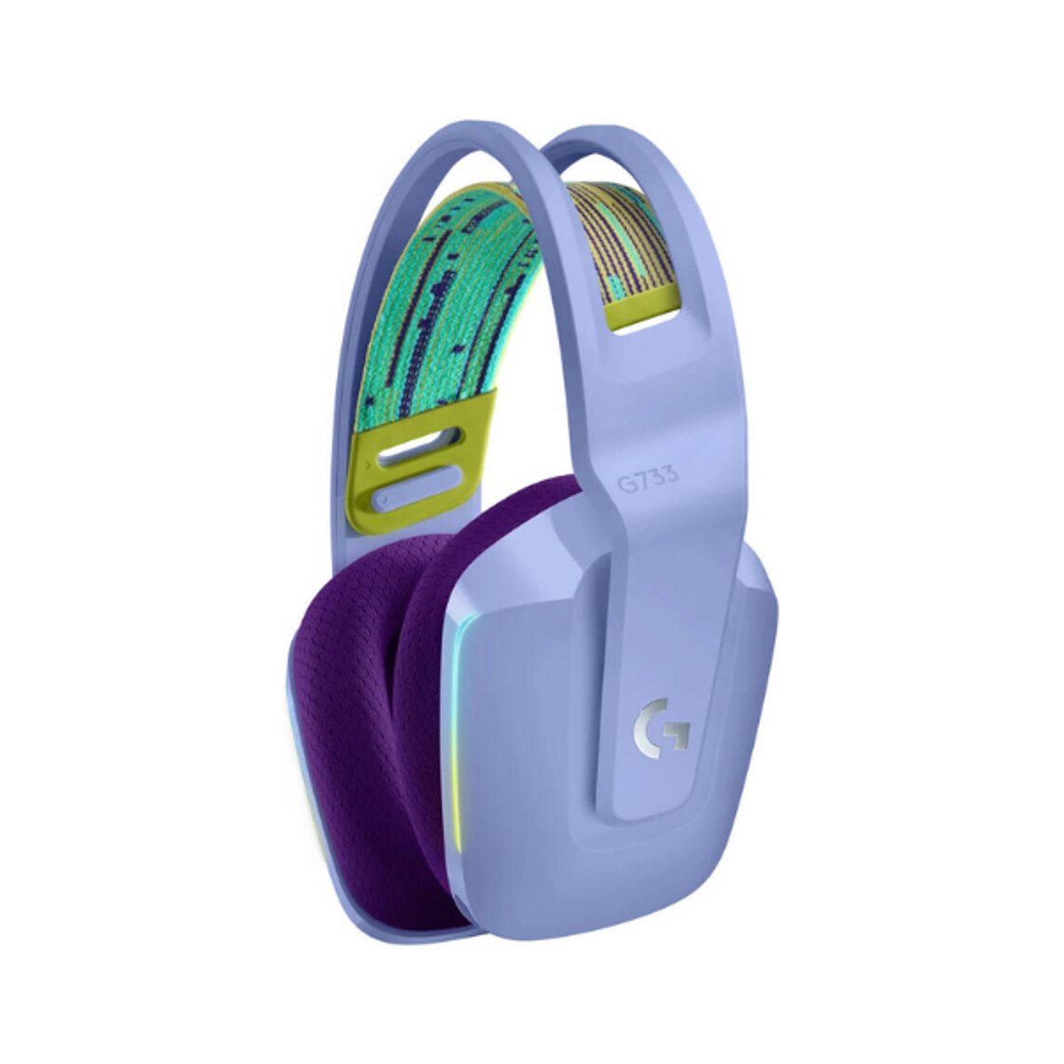 Logitech G733 LightSpeed Wireless Gaming LightSync RGB Headset, Lilac, 1 Year Warranty | 981-000890