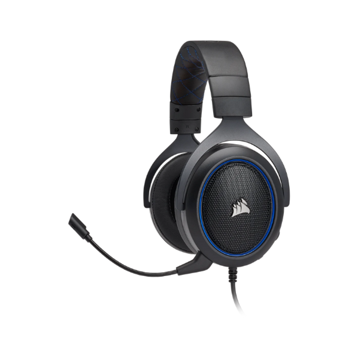 Corsair HS50 Stereo Gaming Headset, Cable Length:1.8m, Blue, 1 Year Warranty | CA-9011172-NA
