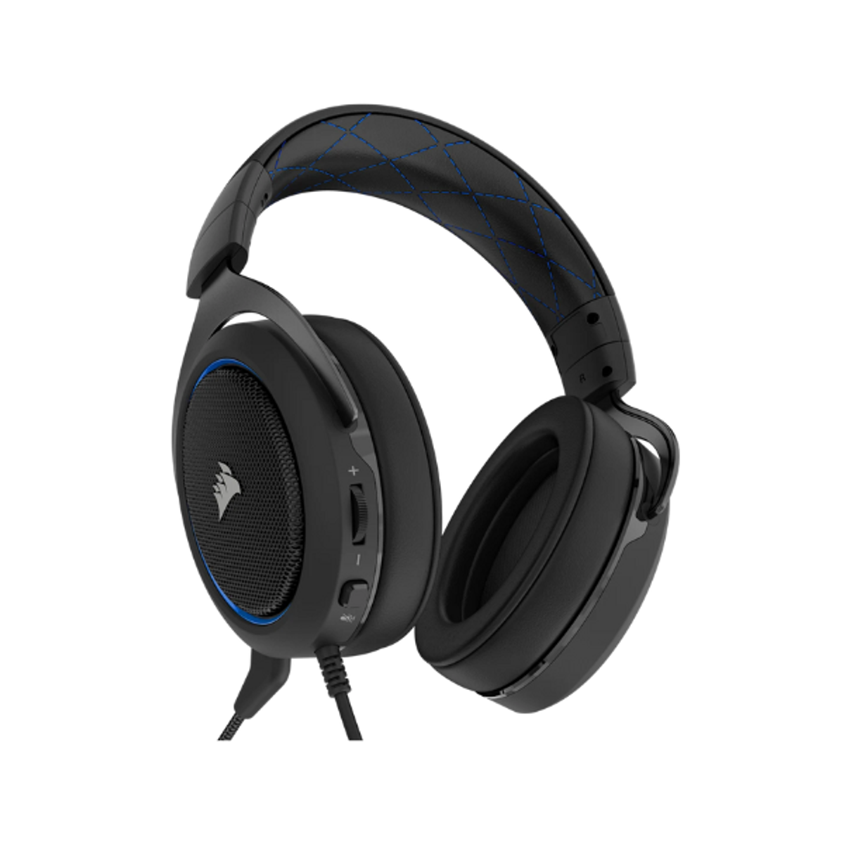Corsair HS50 Stereo Gaming Headset, Cable Length:1.8m, Blue, 1 Year Warranty | CA-9011172-NA